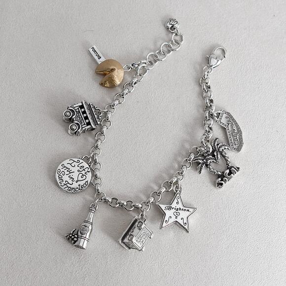 Brighton California State Charm Bracelet Silver Plated Retired Design 8" - Picture 7 of 8